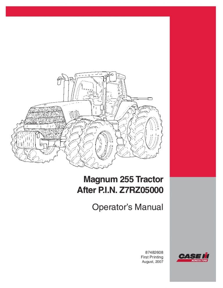 Case Magnum 255 Tractor Ermerging Market Operators Manual PDF Download