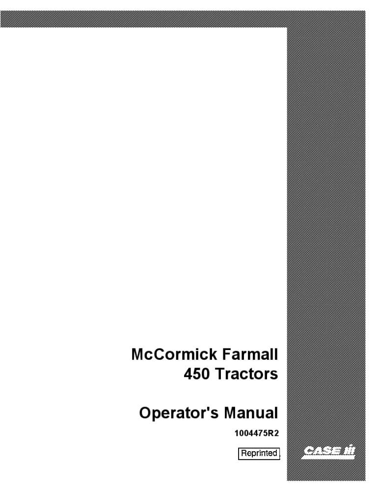 Case Mccormick Farmall 450 Tractor Operators Manual PDF Download