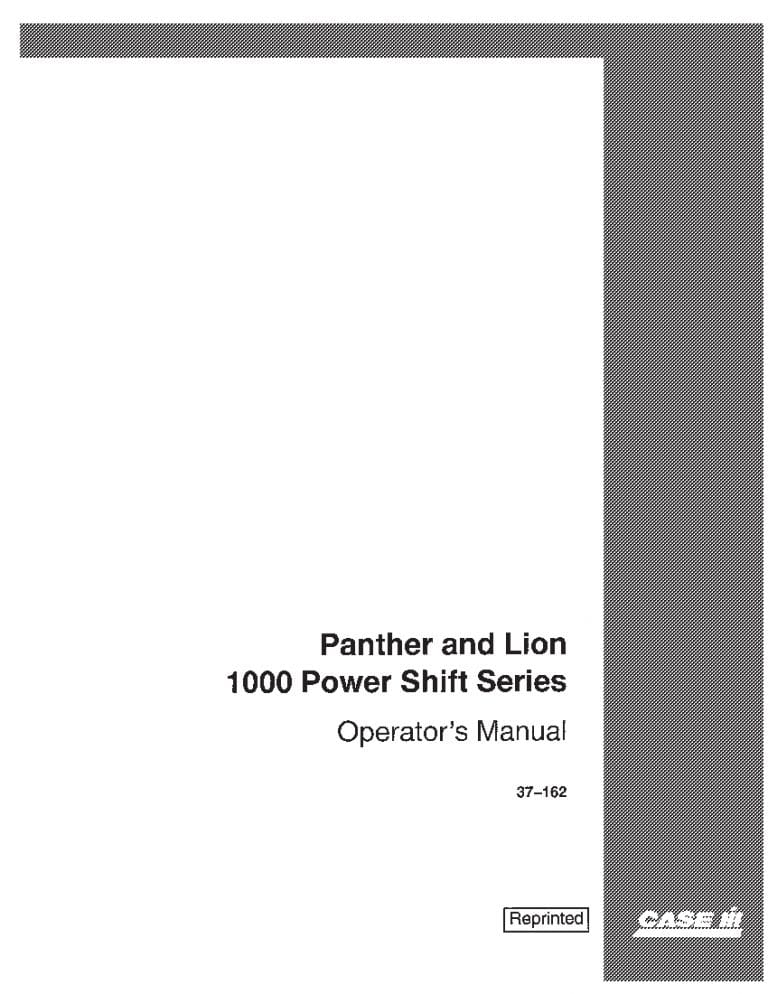 Case Panther & lion 1000 Power Shift Series Operators Manual PDF Download