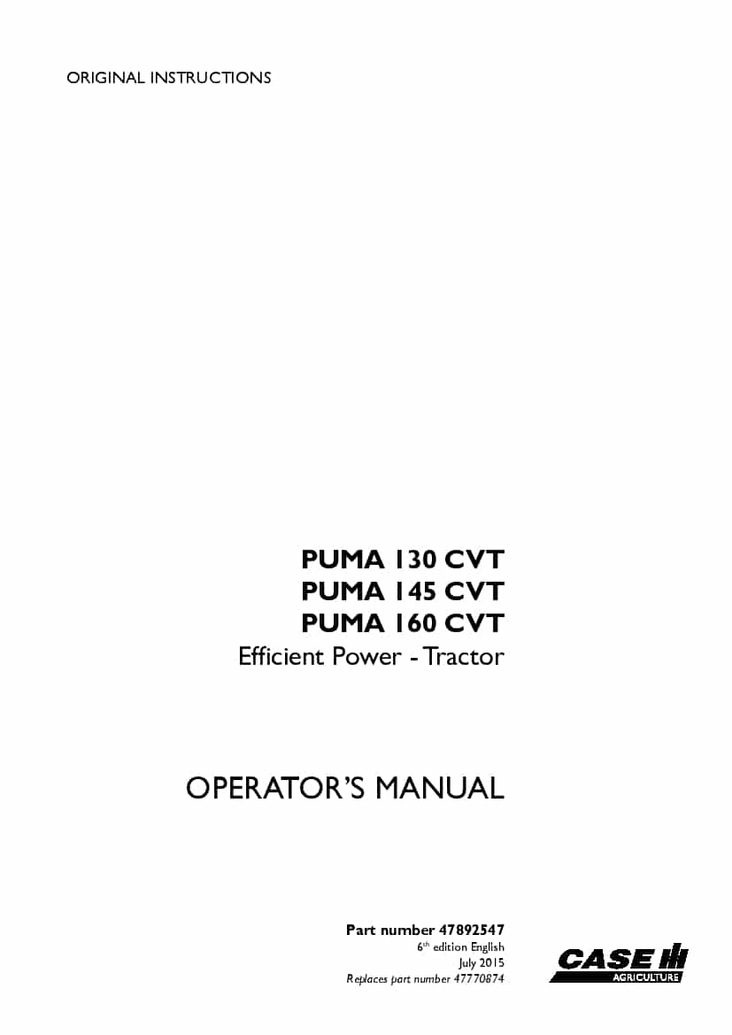 case puma 165 operators manual