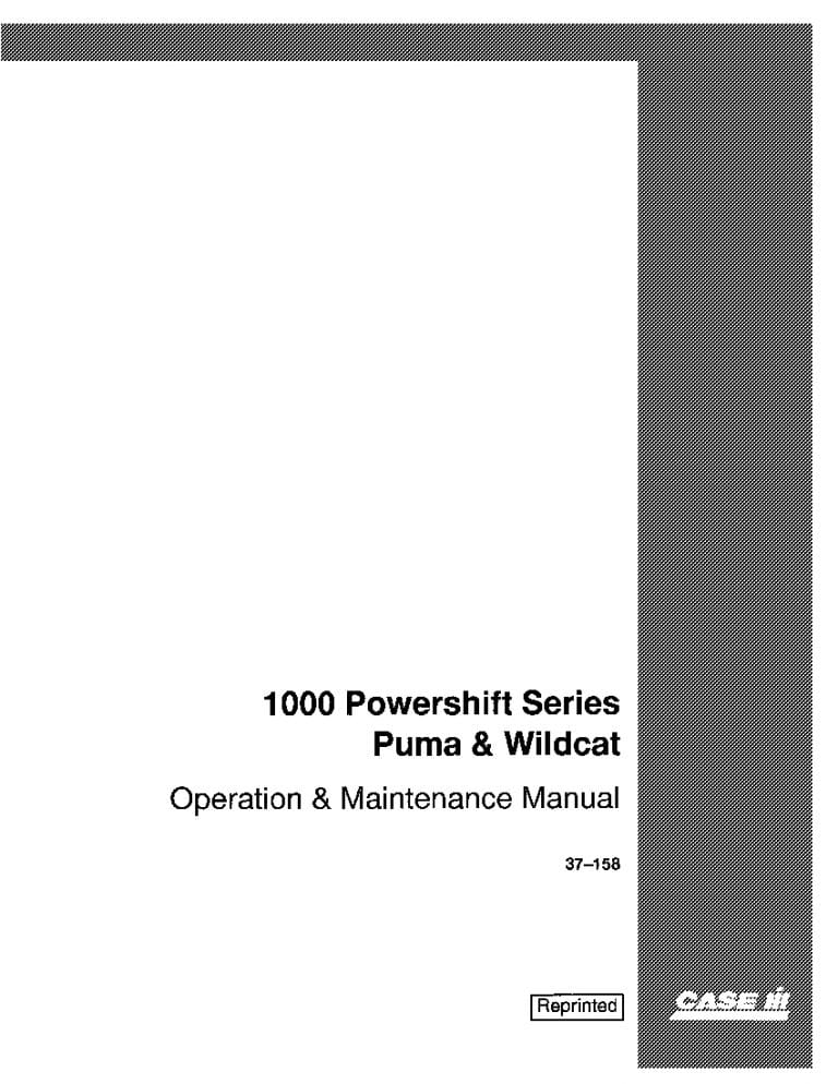 Case Puma & Wildcat 1000 Powershift Operators Manual PDF Download