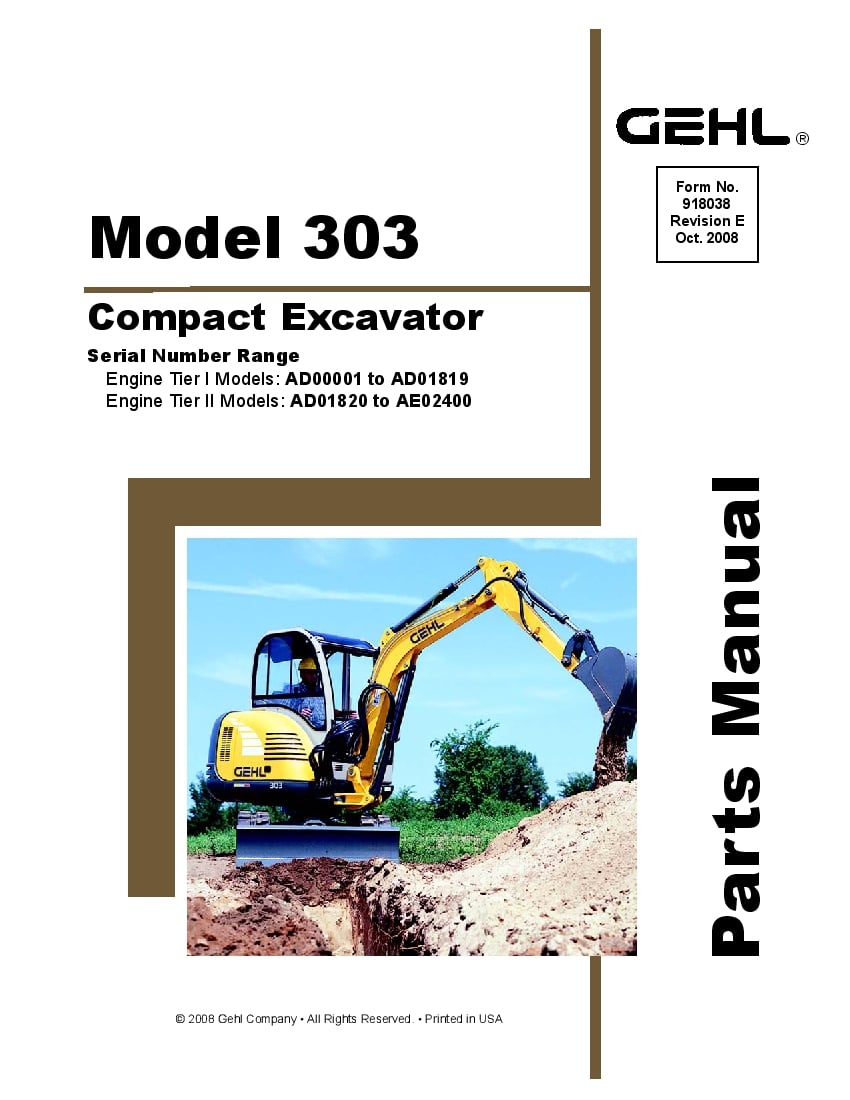 303 Excavator before sn AD01819 and to AE02400 PDF Download