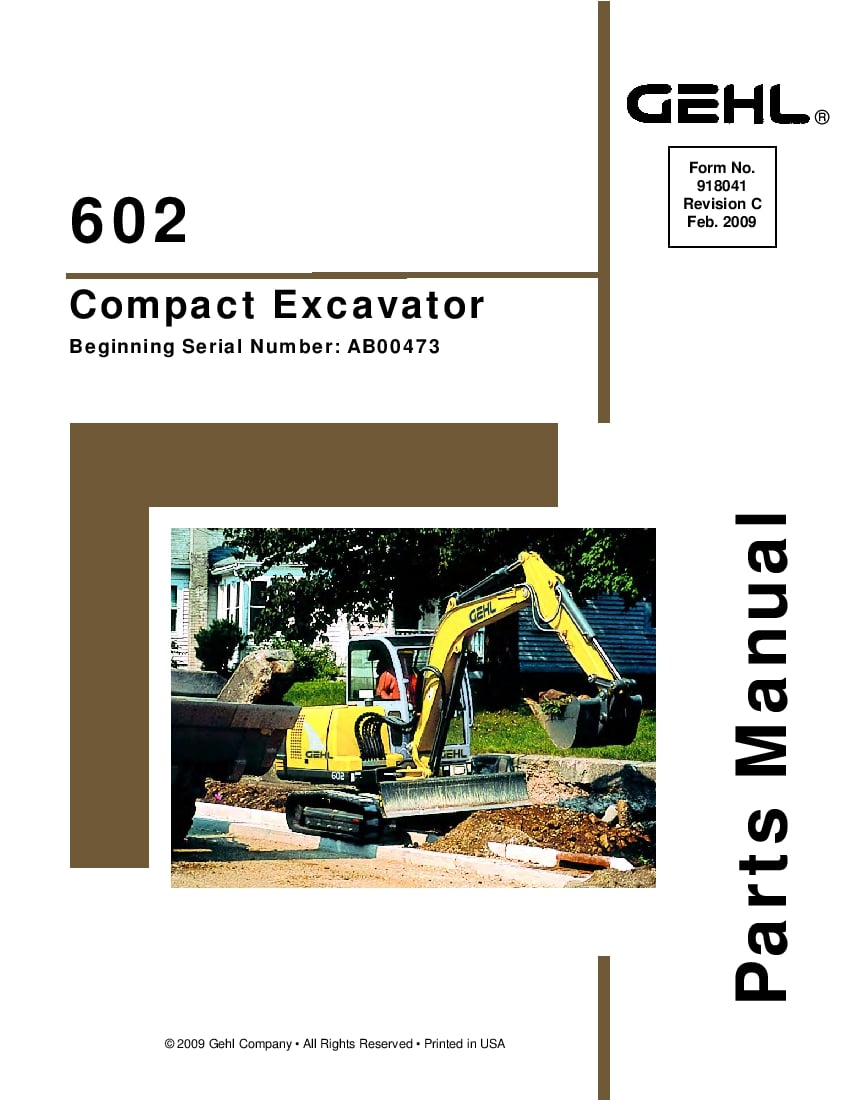602 Excavator before sn AB00473 PDF Download