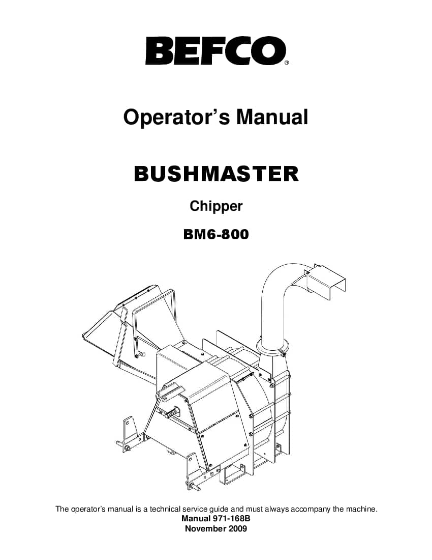 BM6-800 Bush Master Chipper 11-2009 PDF Download