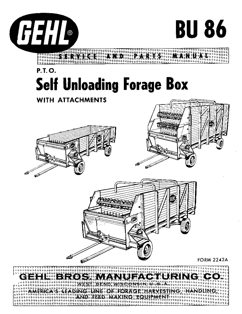 BU86 Self Unloading Forage Box PDF Download