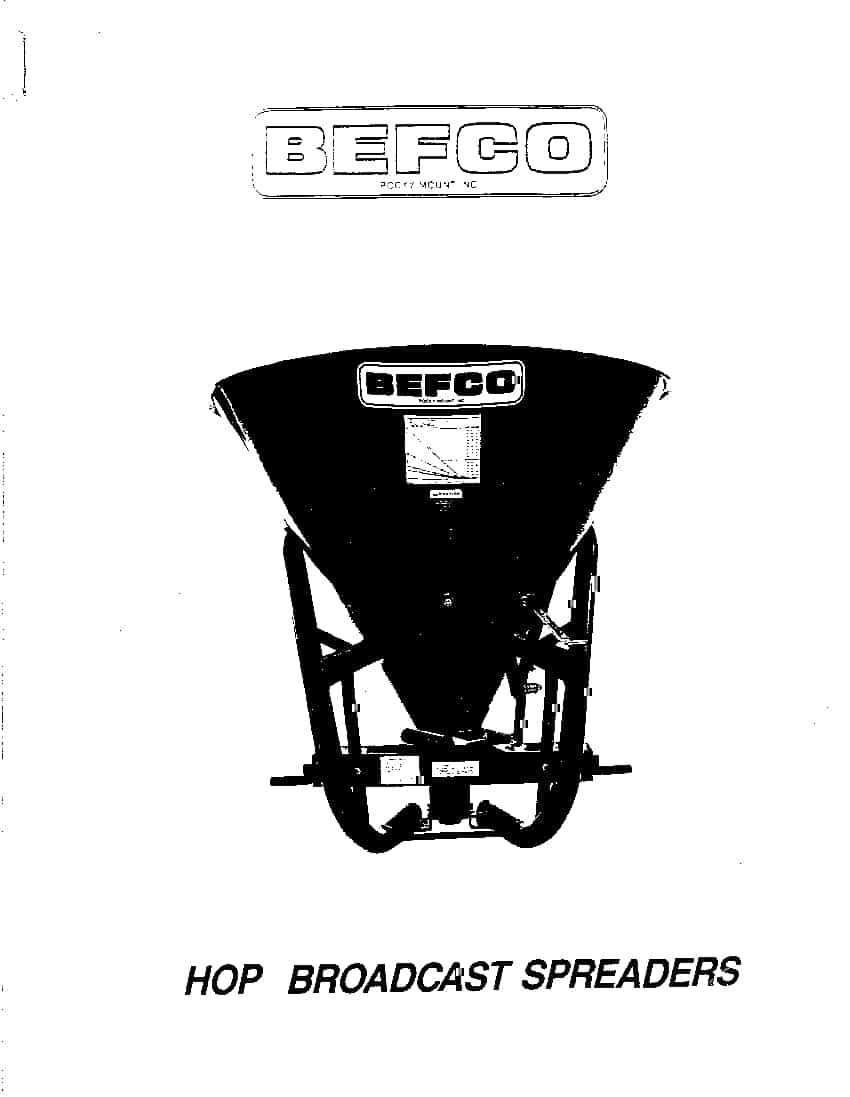 Befco 209 212-120 Spreader Early Series Parts manual PDF Download