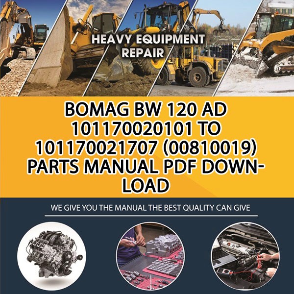 Bomag BW 120 AD 101170020101 to 101170021707 (00810019) Parts manual PDF Download