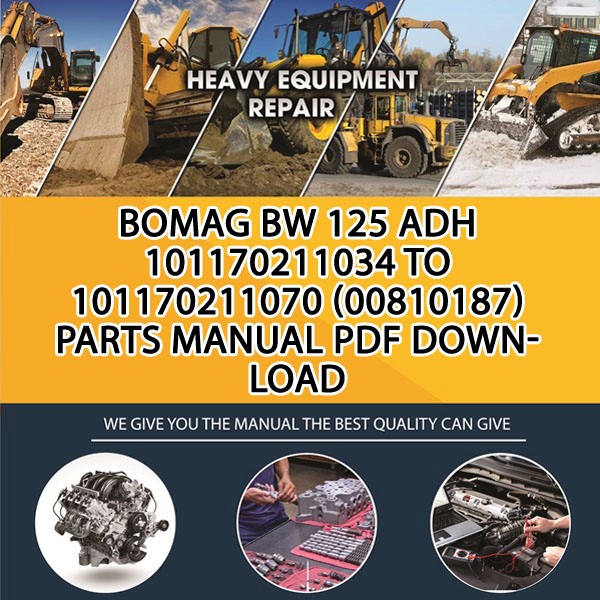 Bomag BW 125 ADH 101170211034 to 101170211070 (00810187) Parts manual PDF Download