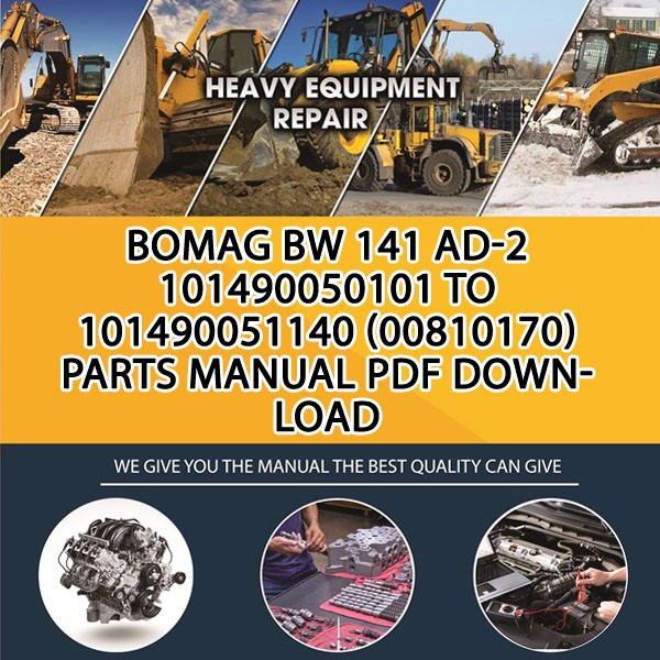 Bomag BW 141 AD-2 101490050101 to 101490051140 (00810170) Parts manual PDF Download