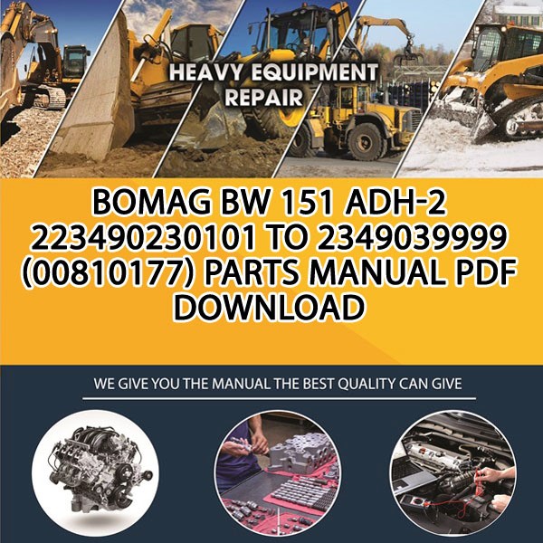Bomag BW 151 ADH-2 223490230101 to 2349039999 (00810177) Parts manual PDF Download