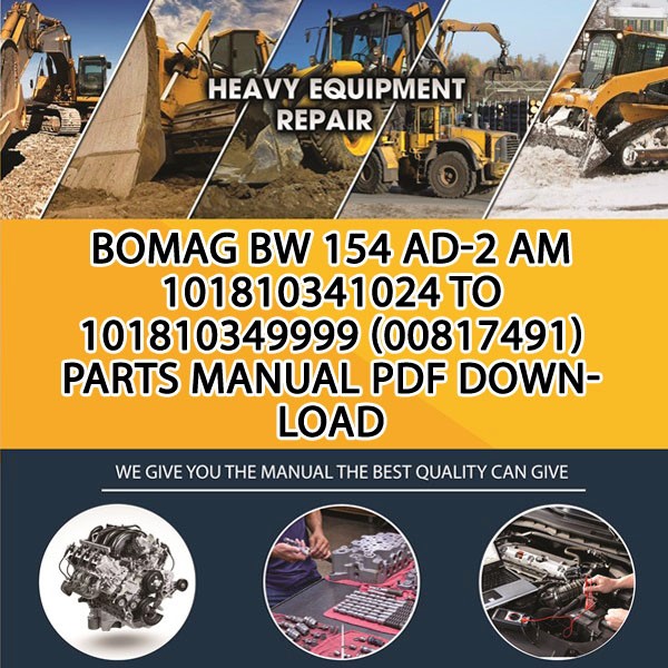 Bomag BW 154 AD-2 AM 101810341024 to 101810349999 (00817491) Parts manual PDF Download