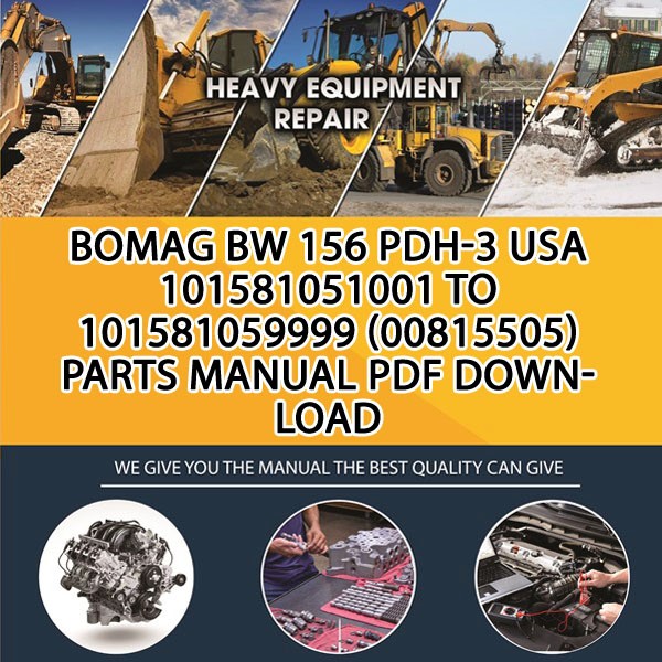 Bomag BW 156 PDH-3 USA 101581051001 to 101581059999 (00815505) Parts manual PDF Download