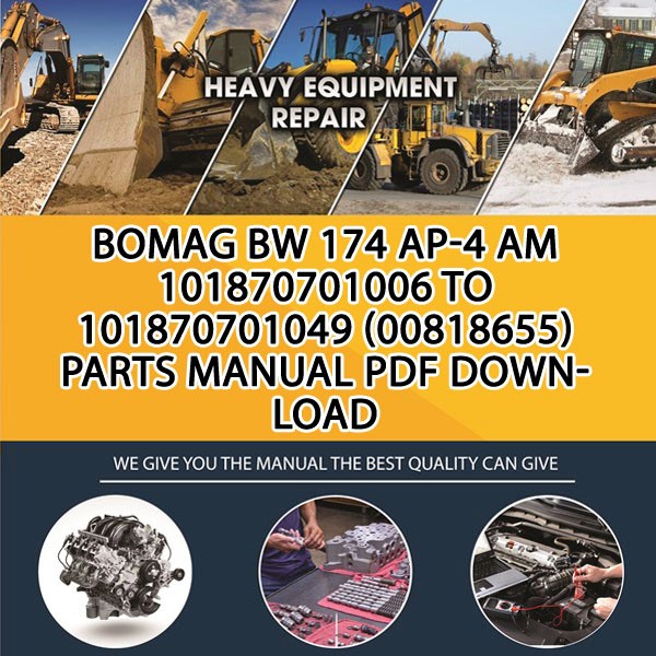 Bomag BW 174 AP-4 AM 101870701006 to 101870701049 (00818655) Parts manual PDF Download