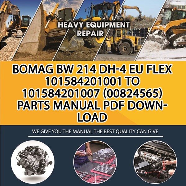 Bomag BW 214 DH-4 EU Flex 101584201001 to 101584201007 (00824565) Parts manual PDF Download
