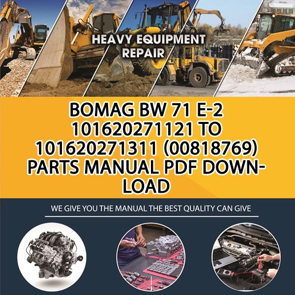 Bomag BW 71 E-2 101620271121 to 101620271311 (00818769) Parts manual PDF Download