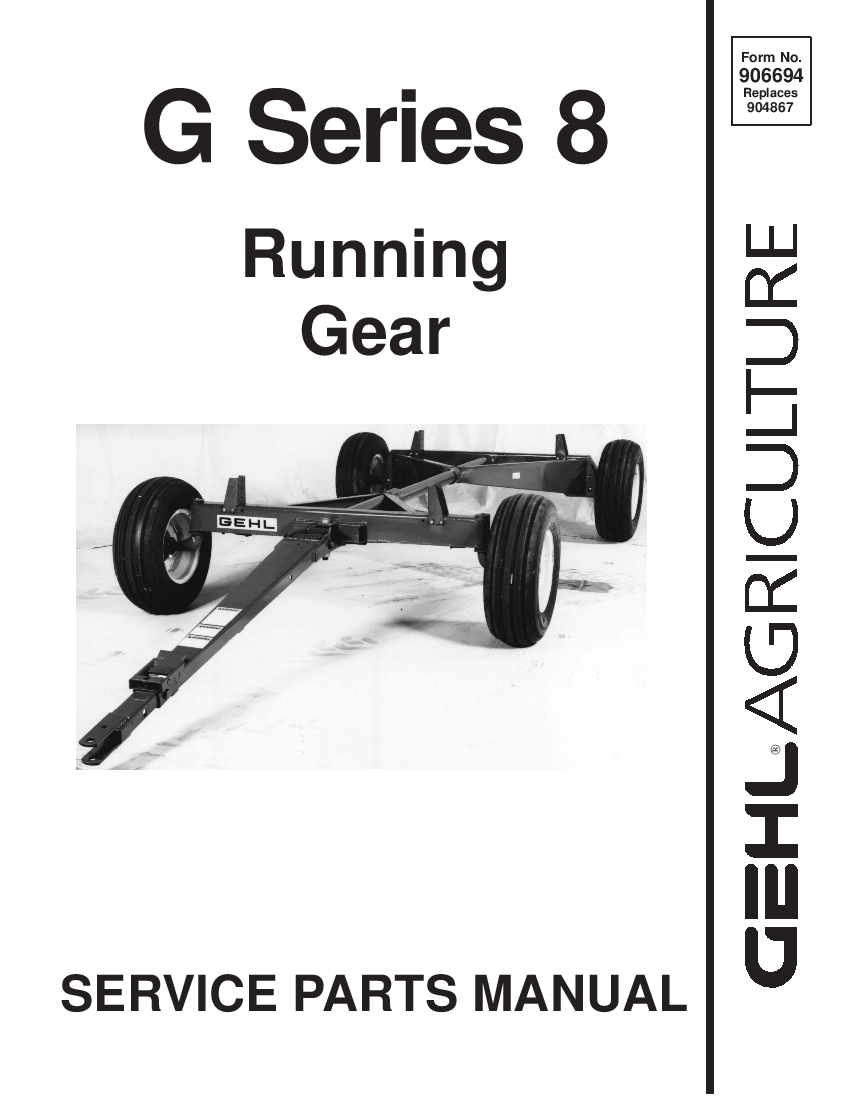 G-Series 8 Running Gear parts Manual PDF Download