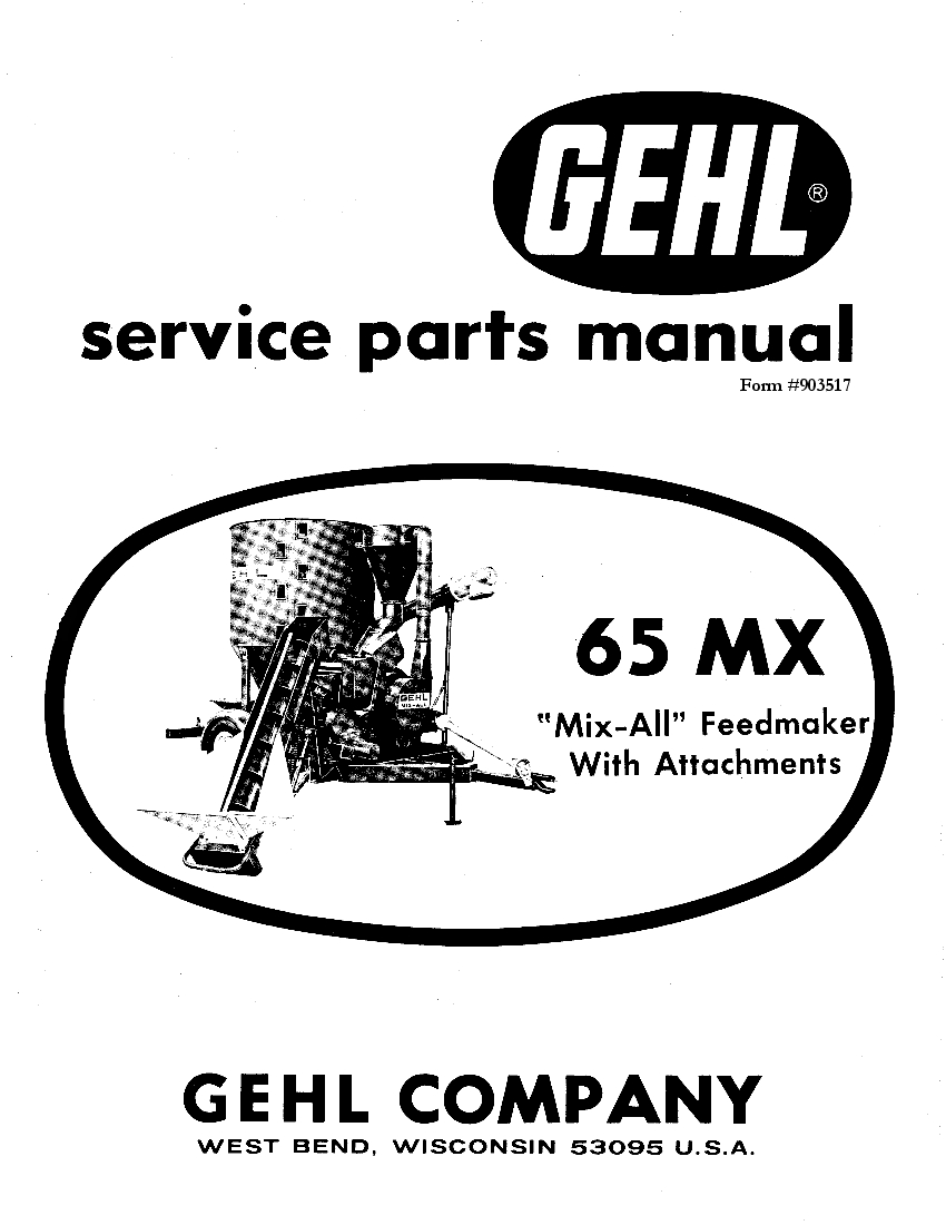 GEHL 65 MX Grinder Mixer manual PDF Download