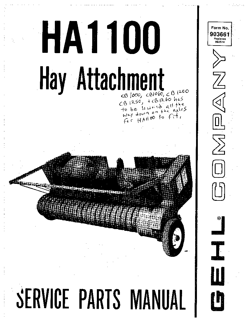 HA1100 hay attachment PDF Download