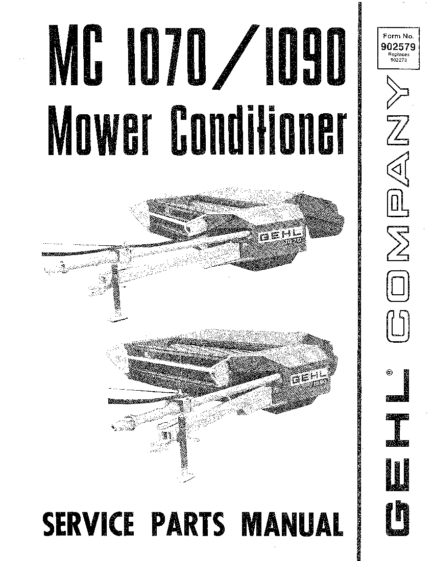 MC1070 MC1090 Mower Conditioner Parts Manual PDF Download