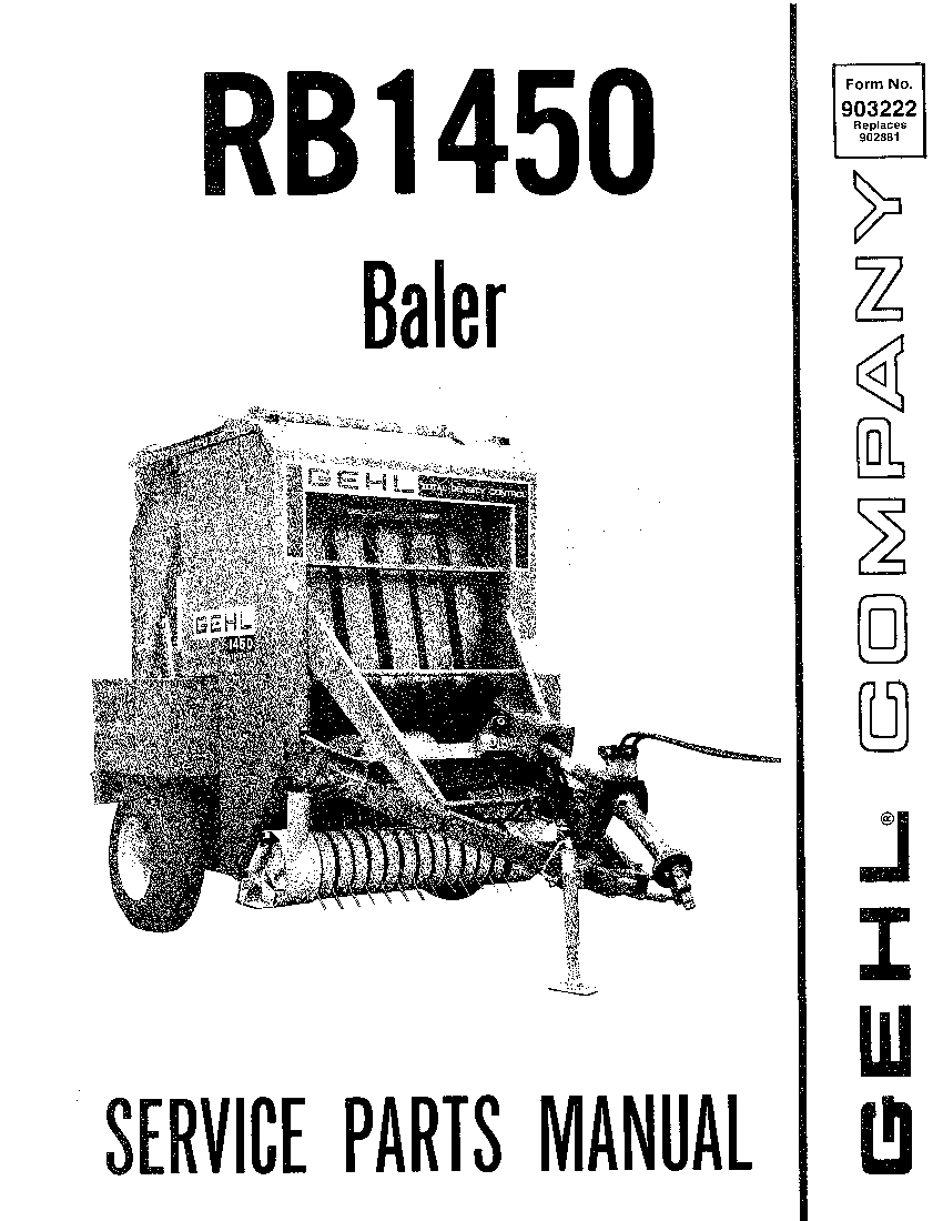 RB1450 Round Baler Parts Manual PDF Download