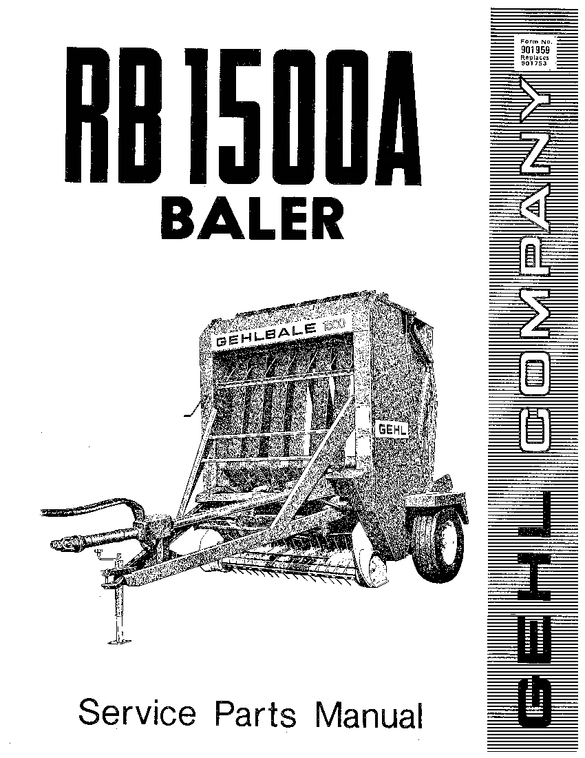 RB1500A Round Baler Parts Manual PDF Download