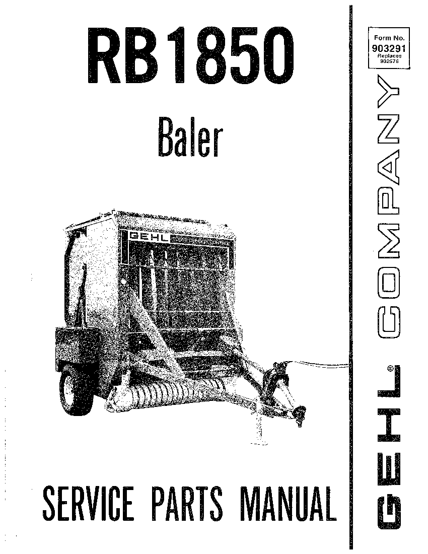 RB1850 Round Baler Parts Manual PDF Download