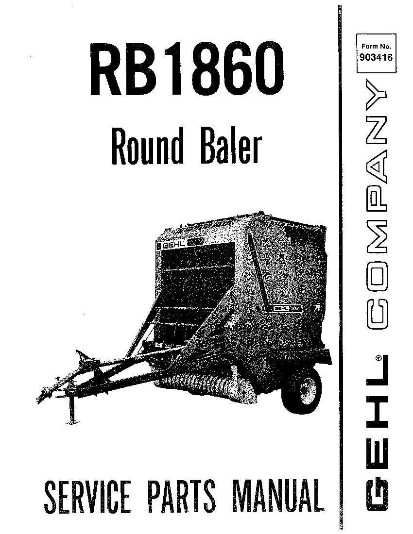 RB1860 round Baler Parts Manual PDF Download