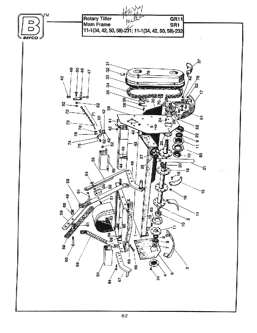Tiller 11-1 34 42 50 58 -231 -232 GR11 SR1 PDF Download