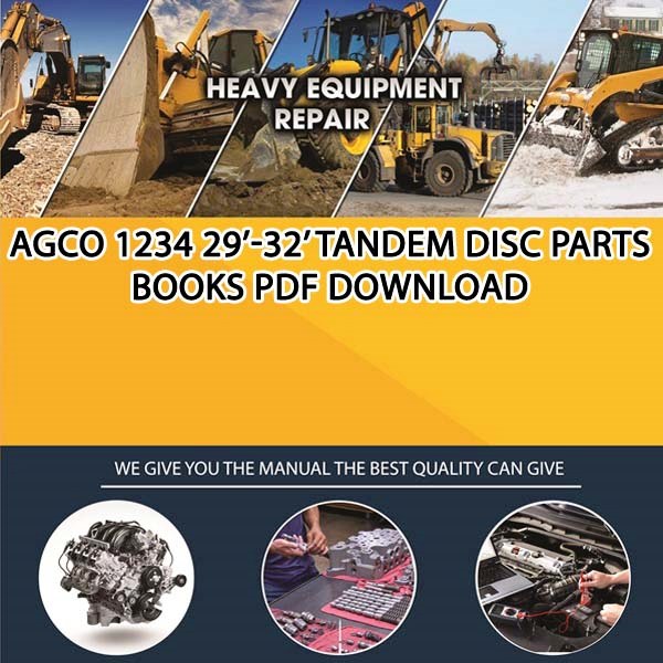 Agco 1234 29 32 Tandem Disc Parts Books Pdf Download