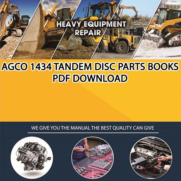 Agco 1434 Tandem Disc Parts Books Pdf Download