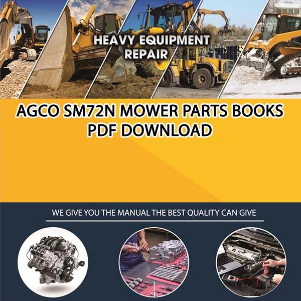 Agco Sm72N Mower Parts Books Pdf Download