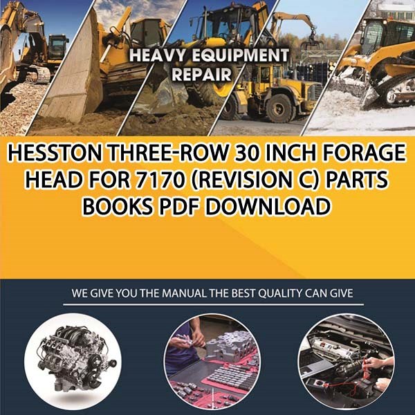 Hesston Three Row 30 Inch Forage Head For 7170 Revision C Parts Books Pdf Download