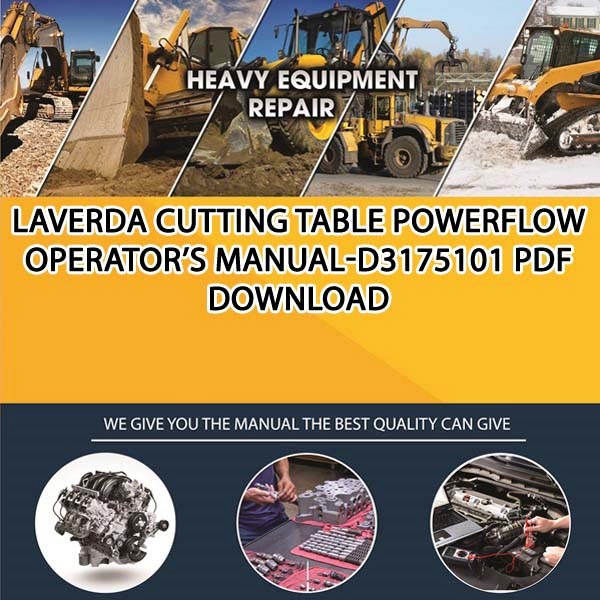 Laverda Cutting Table Powerflow Operators Manual D3175101 Pdf Download