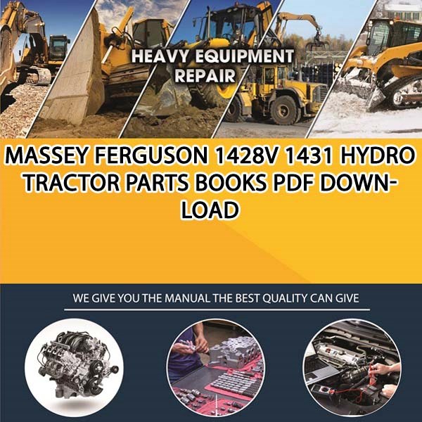 Massey Ferguson 1428V 1431 Hydro Tractor Parts Books Pdf Download