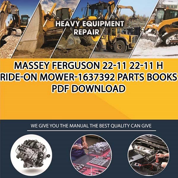 Massey Ferguson 22 11 22 11 H Ride On Mower 1637392 Parts Books Pdf Download