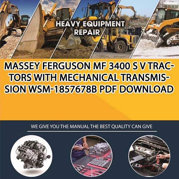Massey Ferguson Mf 3400 S V Tractors With Mechanical Transmission Wsm 1857678B Pdf Download