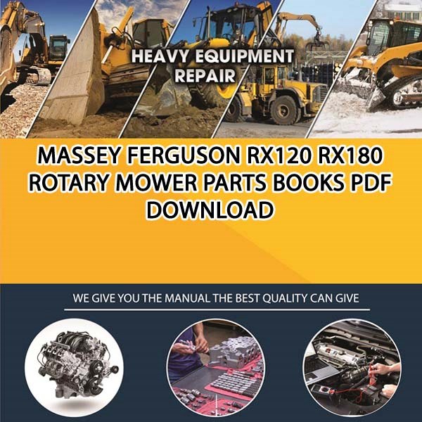 Massey Ferguson Rx120 Rx180 Rotary Mower Parts Books Pdf Download