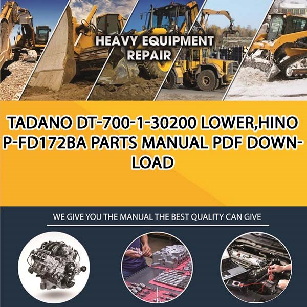 Tadano Dt-700-1-30200 Lower,Hino P-Fd172Ba Parts manual PDF Download