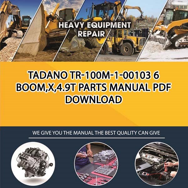 Tadano Tr-100M-1-00103 6 Boom,X,4.9T Parts manual PDF Download
