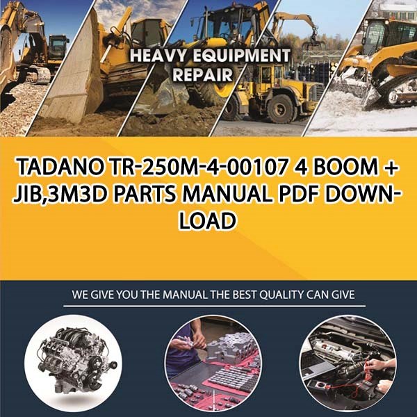 Tadano Tr-250M-4-00107 4 Boom + Jib,3M3D Parts manual PDF Download