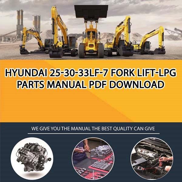Hyundai 25-30-33Lf-7 Fork Lift-Lpg Parts Manual PDF Download