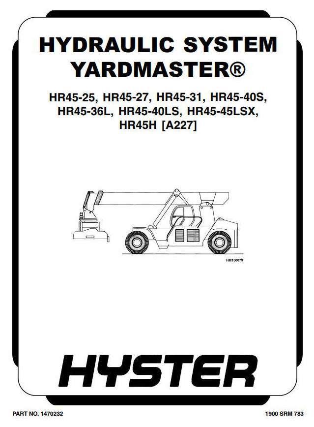 Hyster HR45-25, HR45-31, HR45-36L, HR45-40LS, HR45-40S Diesel Lift Truck A227 Series Service Manual
