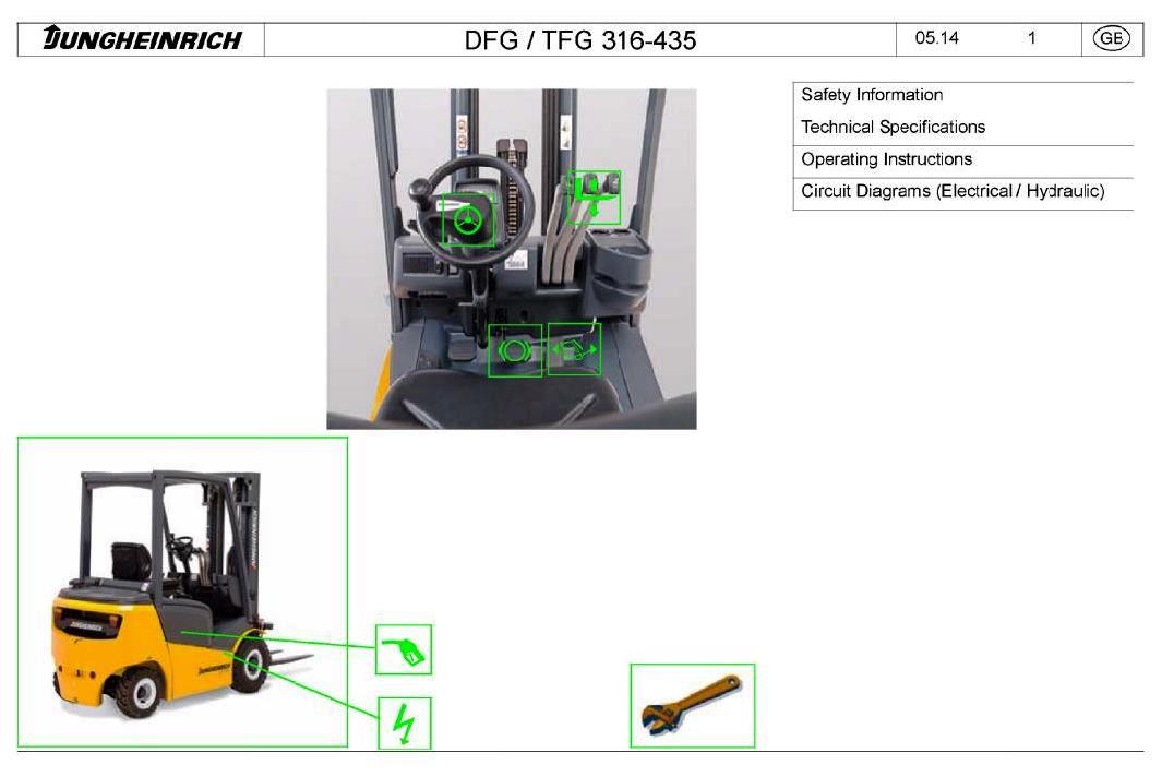 Jungheinrich DFG425, DFG430, DFG435, TFG425, TFG430, TFG435 Forklift Truck Workshop Service Manual