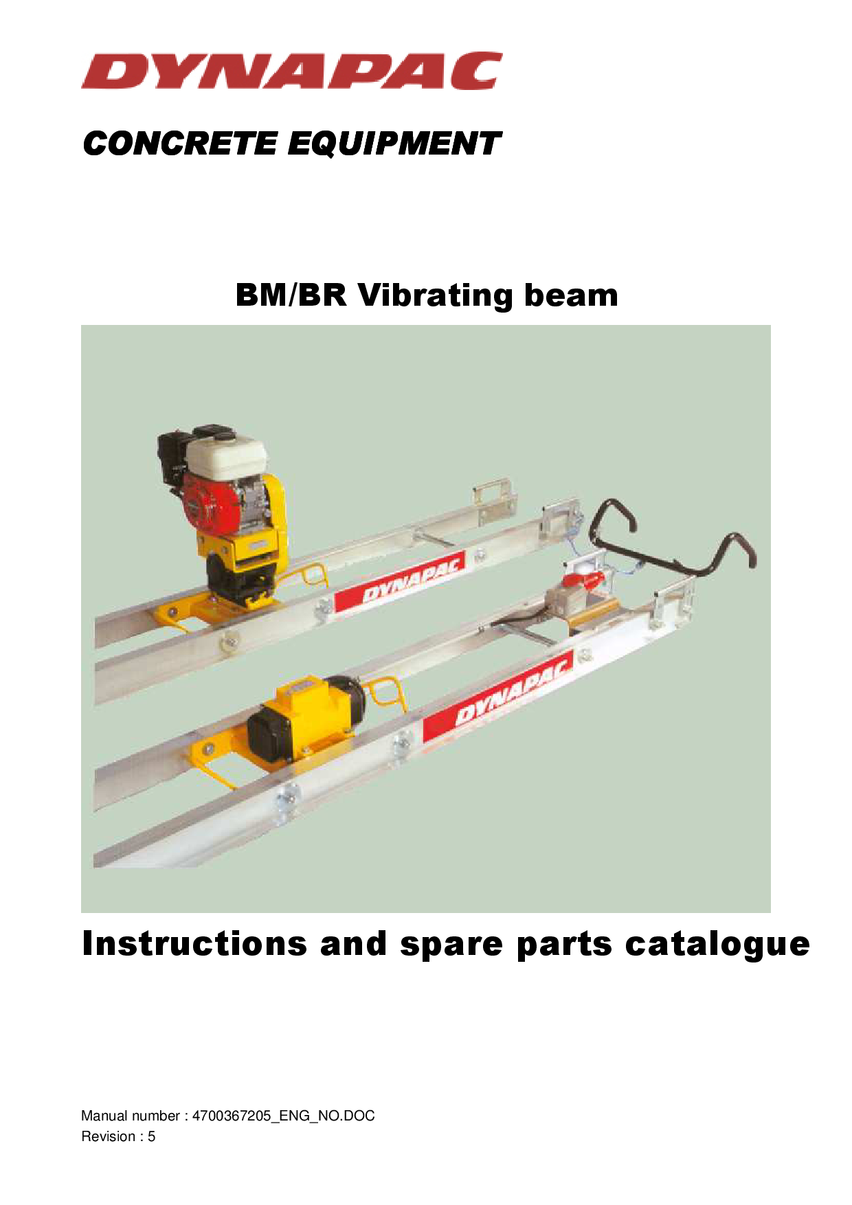 Dynapac BR BM instruction spare parts EC certificate PTD_DOCBRBMEN manual PDF Download