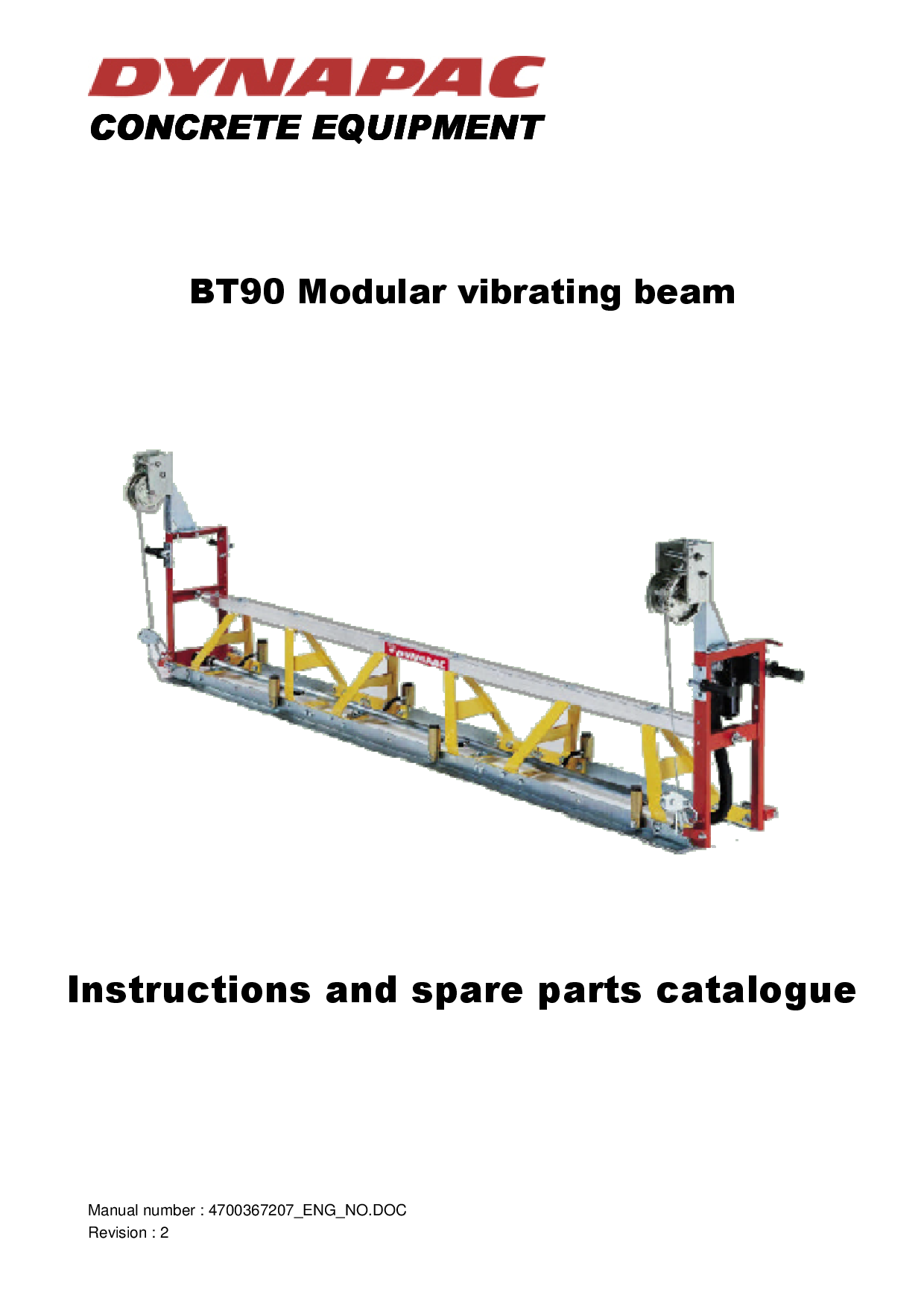 Dynapac BT90 instruction spare parts EC certificate PTD_DOCBT90EN manual PDF Download