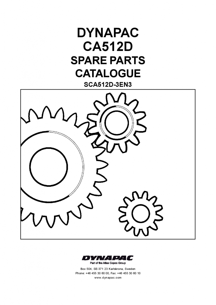 Dynapac CA512D - Spare Parts Catalogue SCA512D-3EN manual PDF Download