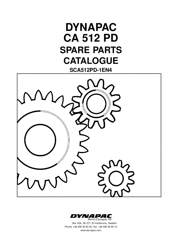 Dynapac CA512PD -Spare Parts Catalogue SCA512PD-1EN manual PDF Download