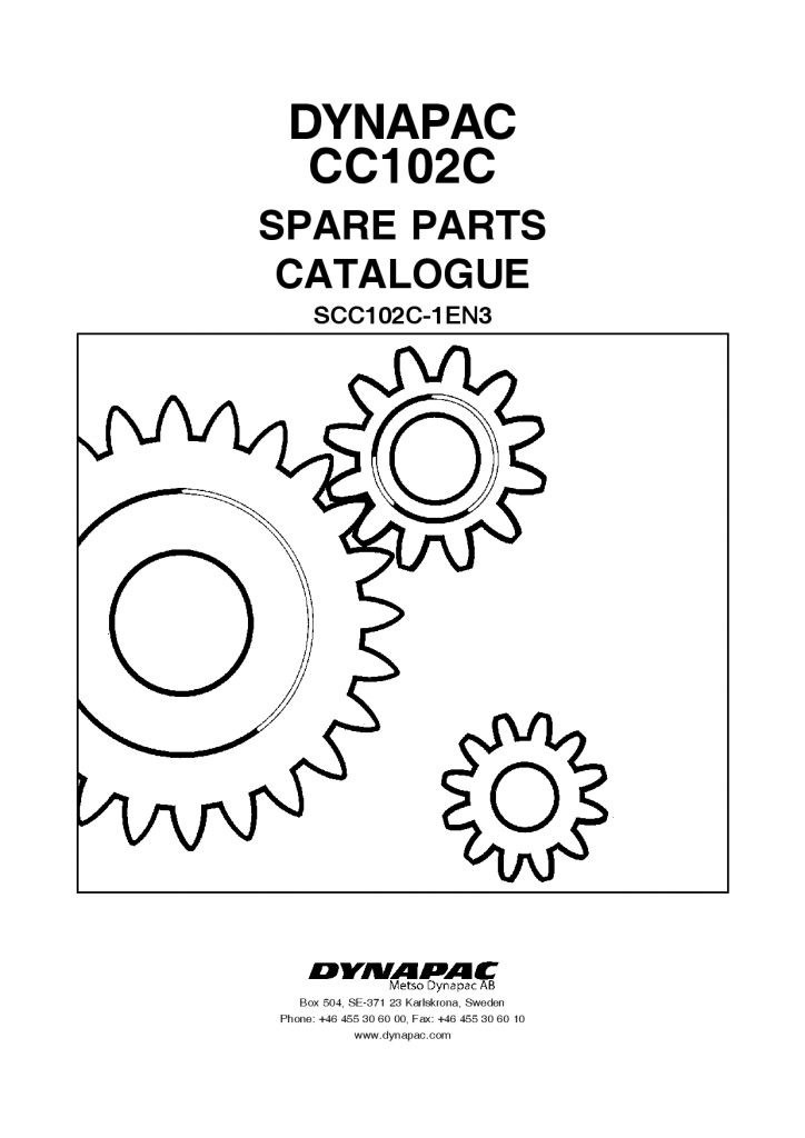Dynapac CC102C - Spare Parts catalogue SCC102C-1EN manual PDF Download