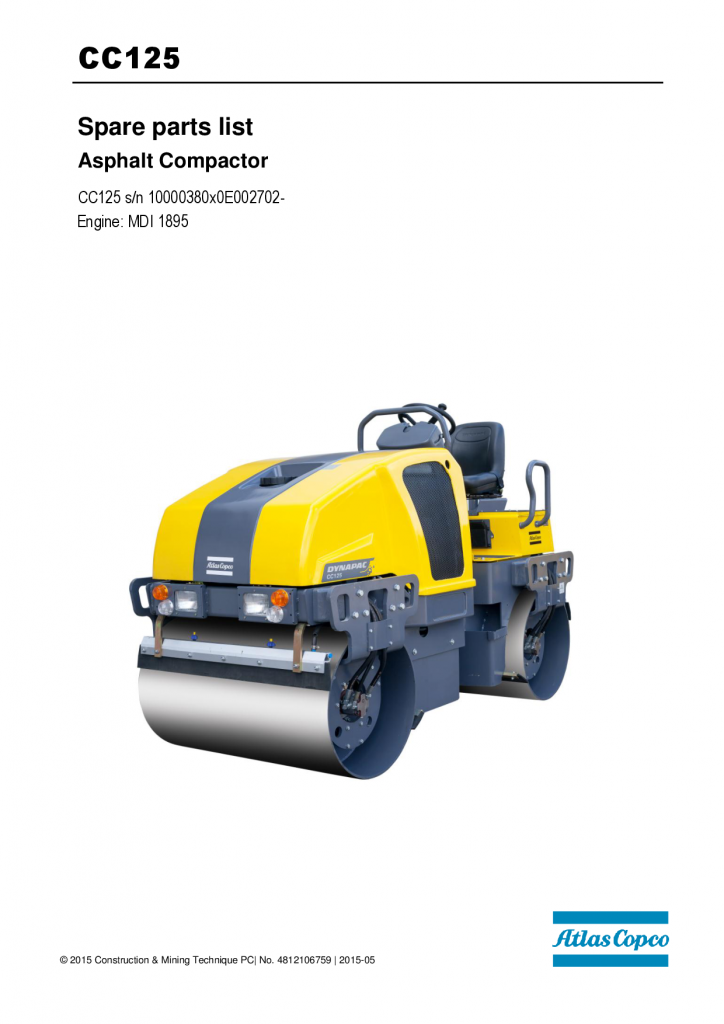 Dynapac CC125-Spare parts manual 4812106759 manual PDF Download