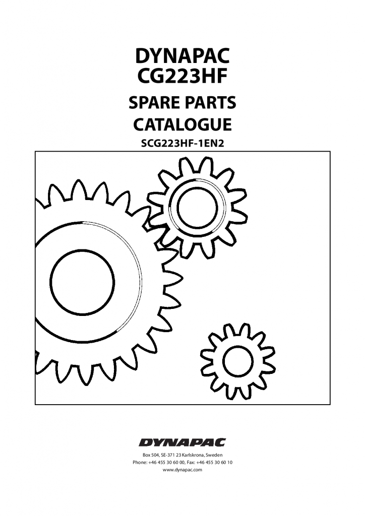 Dynapac CG223HF - Spare Parts catalogue SCG223HF-1EN manual PDF Download